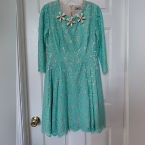 Elegant Lace Dress with Bow Accents